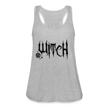 Witch - Women's Flowy Tank Top by Bella - heather gray - Front - Julia (174cm)
