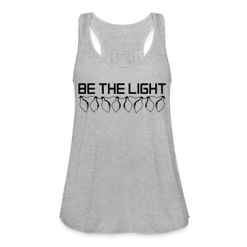 Be The Light - Women's Flowy Tank Top by Bella - heather gray - Front - Julia (174cm)