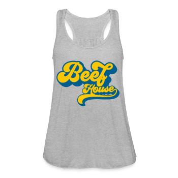 Beef house - Women's Flowy Tank Top by Bella - heather gray - Front - Julia (174cm)