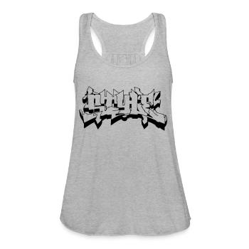 style - Women's Flowy Tank Top by Bella - heather gray - Front - Julia (174cm)