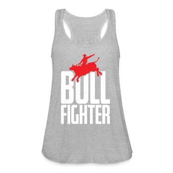 Bull Fighter Bull Riding - Women's Flowy Tank Top by Bella - heather gray - Front - Julia (174cm)