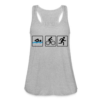triathlon - Women's Flowy Tank Top by Bella - heather gray - Front - Julia (174cm)