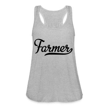 farmer - Women's Flowy Tank Top by Bella - heather gray - Front - Julia (174cm)