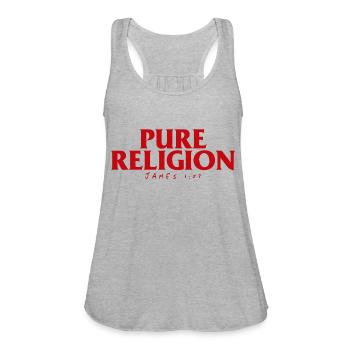 Pure Religion - Women's Flowy Tank Top by Bella - heather gray - Front - Julia (174cm)