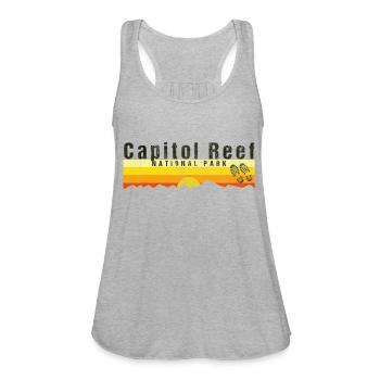 Capitol Reef National Park-Retro National Park - Women's Flowy Tank Top by Bella - heather gray - Front - Julia (174cm)