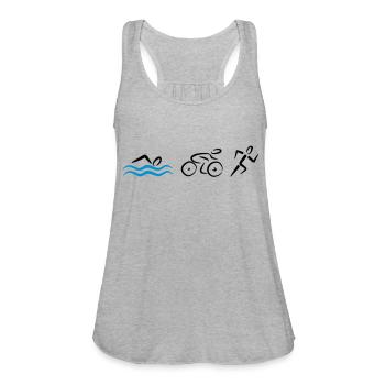 triathlon - Women's Flowy Tank Top by Bella - heather gray - Front - Julia (174cm)