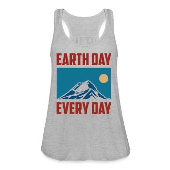 Earth Day Every Day - Women's Flowy Tank Top by Bella - heather gray - Front - Julia (174cm)