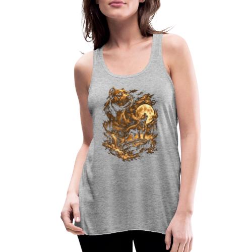 Pit Bull Howling Moon Fantasy Forest Tee - Women's Flowy Tank Top by Bella