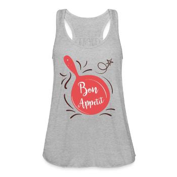 Cute Pan Splash - Women's Flowy Tank Top by Bella - heather gray - Front - Julia (174cm)