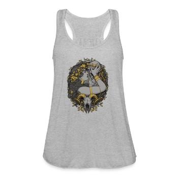 The WITCH - Women's Flowy Tank Top by Bella - heather gray - Front - Julia (174cm)