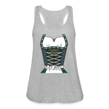 Dirndl Dress Oktoberfest German Festival Costume - Women's Flowy Tank Top by Bella - heather gray - Front - Julia (174cm)