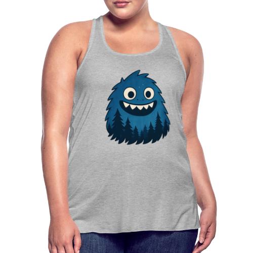 Whimsical Blue Forest Monster – Cute Cartoon Night - Women's Flowy Tank Top by Bella