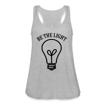 BE THE LIGHT - Women's Flowy Tank Top by Bella - heather gray - Front - Julia (174cm)