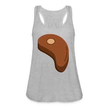 Beef Steak - Women's Flowy Tank Top by Bella - heather gray - Front - Julia (174cm)