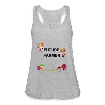 Future Farmer, Farmer - Women's Flowy Tank Top by Bella - heather gray - Front - Julia (174cm)