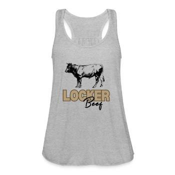 Locker Beef - Women's Flowy Tank Top by Bella - heather gray - Front - Julia (174cm)