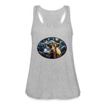 bull - Women's Flowy Tank Top by Bella - heather gray - Front - Julia (174cm)