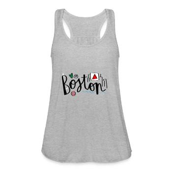 Boston Active - Women's Flowy Tank Top by Bella - heather gray - Front - Julia (174cm)