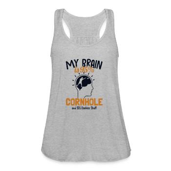 My Brain is 95% Cornhole Boards Bean Bag Game - Women's Flowy Tank Top by Bella - heather gray - Front - Julia (174cm)