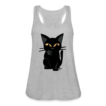 Wait Please - Women's Flowy Tank Top by Bella - heather gray - Front - Julia (174cm)