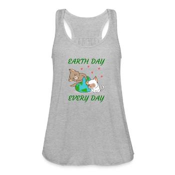 Earth Day Every Day - Women's Flowy Tank Top by Bella - heather gray - Front - Julia (174cm)