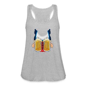 Dirndl Prost Oktoberfest Costume Bavarian German - Women's Flowy Tank Top by Bella - heather gray - Front - Julia (174cm)