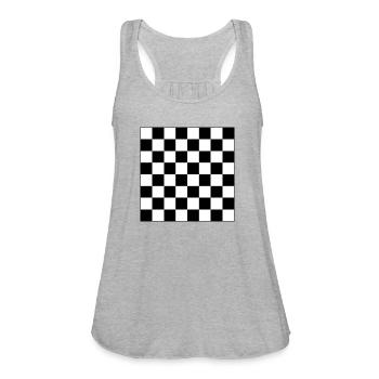checkered - Women's Flowy Tank Top by Bella - heather gray - Front - Julia (174cm)
