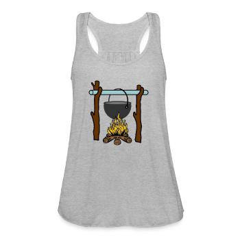Pan op kampvuur survival - Women's Flowy Tank Top by Bella - heather gray - Front - Julia (174cm)