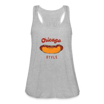 Chicago Style - Women's Flowy Tank Top by Bella - heather gray - Front - Julia (174cm)