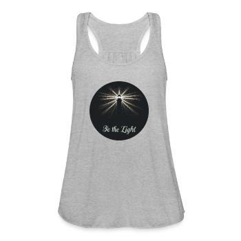 Be the Light - Women's Flowy Tank Top by Bella - heather gray - Front - Julia (174cm)