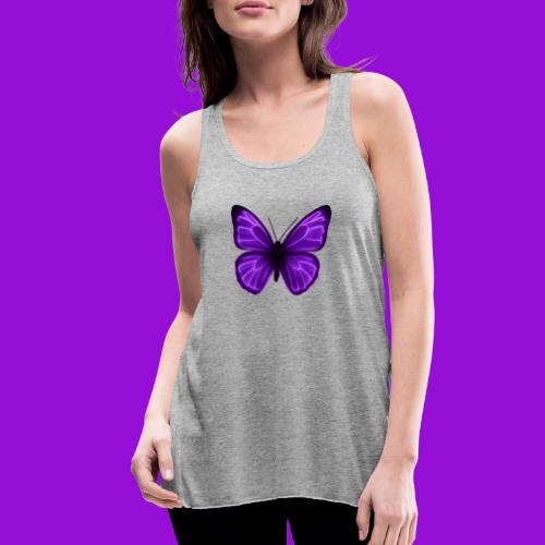 Neon Purple Butterfly - Women's Flowy Tank Top by Bella