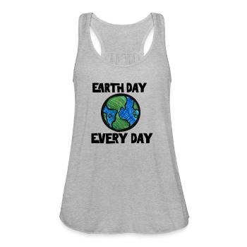 Earth Day Every Day - Women's Flowy Tank Top by Bella - heather gray - Front - Julia (174cm)