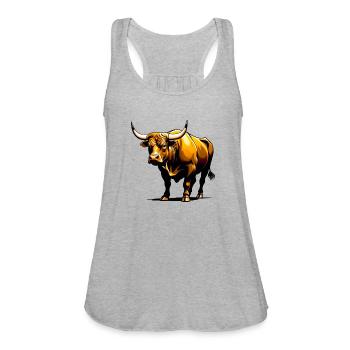Bull - Women's Flowy Tank Top by Bella - heather gray - Front - Julia (174cm)