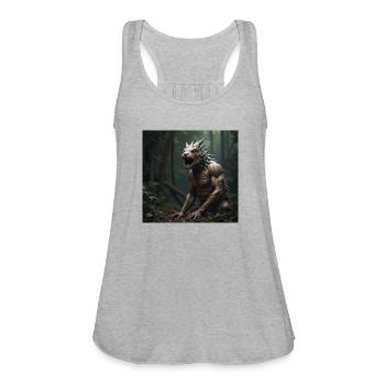 Atomic Hedgehog - Women's Flowy Tank Top by Bella - heather gray - Front - Julia (174cm)