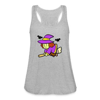 Witch - Women's Flowy Tank Top by Bella - heather gray - Front - Julia (174cm)