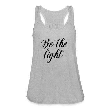 Be The Light - Women's Flowy Tank Top by Bella - heather gray - Front - Julia (174cm)