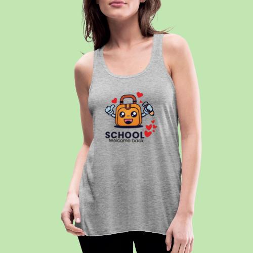 first day of school outfit- school Welcome back - Women's Flowy Tank Top by Bella