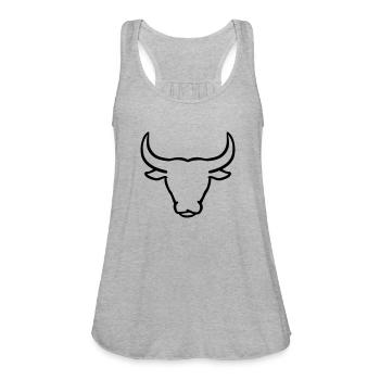 Bull - Women's Flowy Tank Top by Bella - heather gray - Front - Julia (174cm)