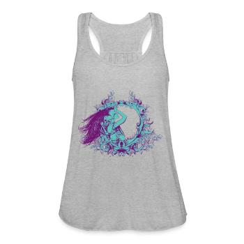 Witch - Women's Flowy Tank Top by Bella - heather gray - Front - Julia (174cm)