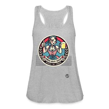 Thumbs Up – Dirndl Girl with Beer: One More! - Women's Flowy Tank Top by Bella - heather gray - Front - Julia (174cm)