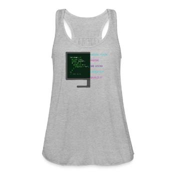 The Success Algorithm - Code & Hustle T-Shirt - Women's Flowy Tank Top by Bella - heather gray - Front - Julia (174cm)