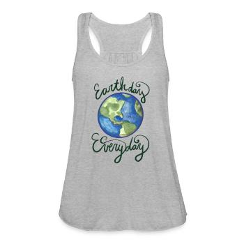 Earth Day Every Day - Women's Flowy Tank Top by Bella - heather gray - Front - Julia (174cm)