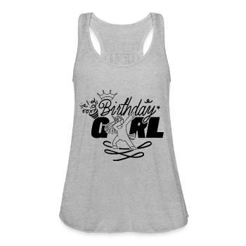 Birthday Girl Party Celebration Congratulations - Women's Flowy Tank Top by Bella - heather gray - Front - Julia (174cm)