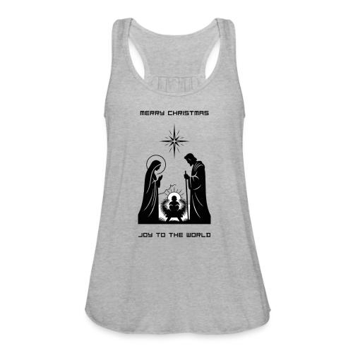 Joy to the World T-Shirt | Minimalist Nativity - Women's Flowy Tank Top by Bella