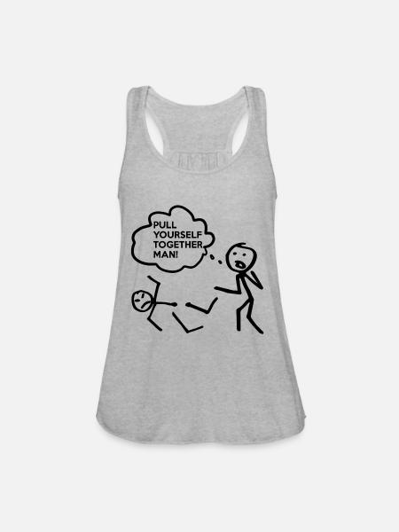 Funny Stickman. Funny quote gifts. Ideal present - Women's Flowy Tank Top by Bella - heather gray