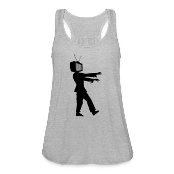 TV Zombie - Women's Flowy Tank Top by Bella - heather gray - Front - Julia (174cm)