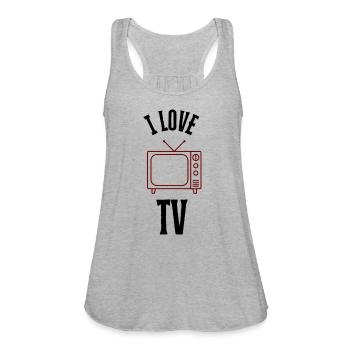 I LOVE TV - Women's Flowy Tank Top by Bella - heather gray - Front - Julia (174cm)