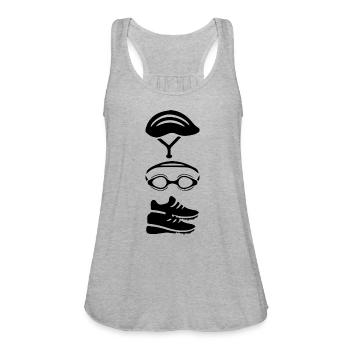 triathlon - Women's Flowy Tank Top by Bella - heather gray - Front - Julia (174cm)