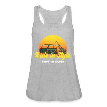 Ride in Style, Surf in Style - Women's Flowy Tank Top by Bella - heather gray - Front - Julia (174cm)