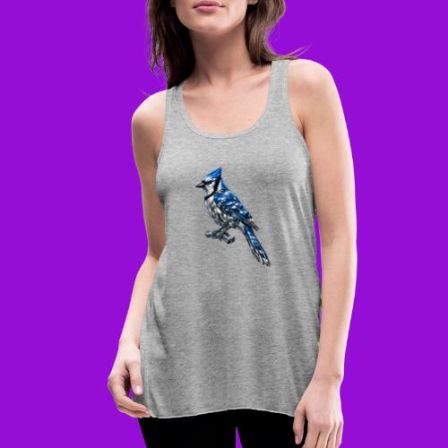 Silver Blue Jay on Perch + Flight Stages 2-print - Women's Flowy Tank Top by Bella